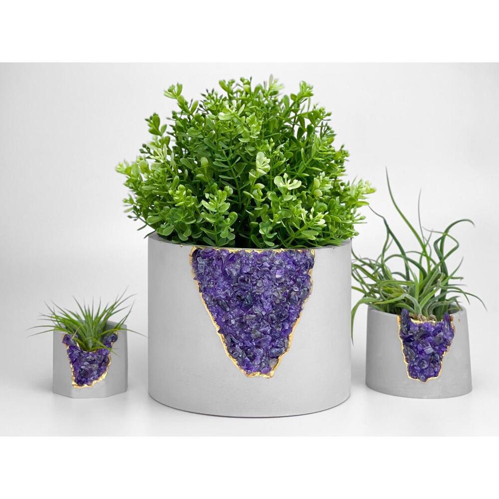 Succulent Planter Large Geode Planter Amethyst Crystal Pot